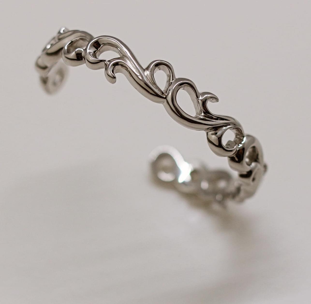 S925 Silver Thorns Bangle